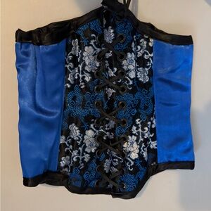 Blue and Black Lace Corset